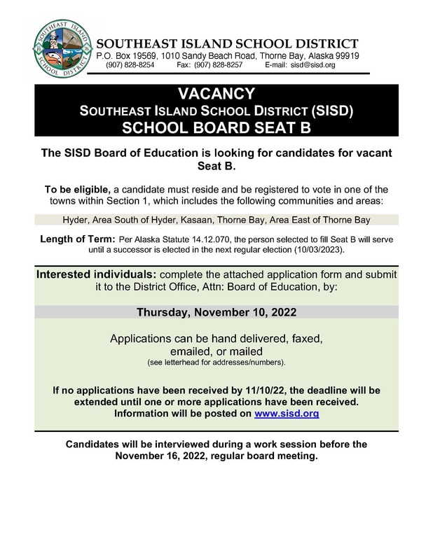 Board Seat B Vacancy Notice & Application